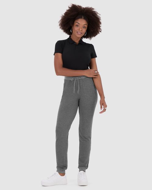 Calça Básica Feminina Jogger Em Moletinho De Viscose