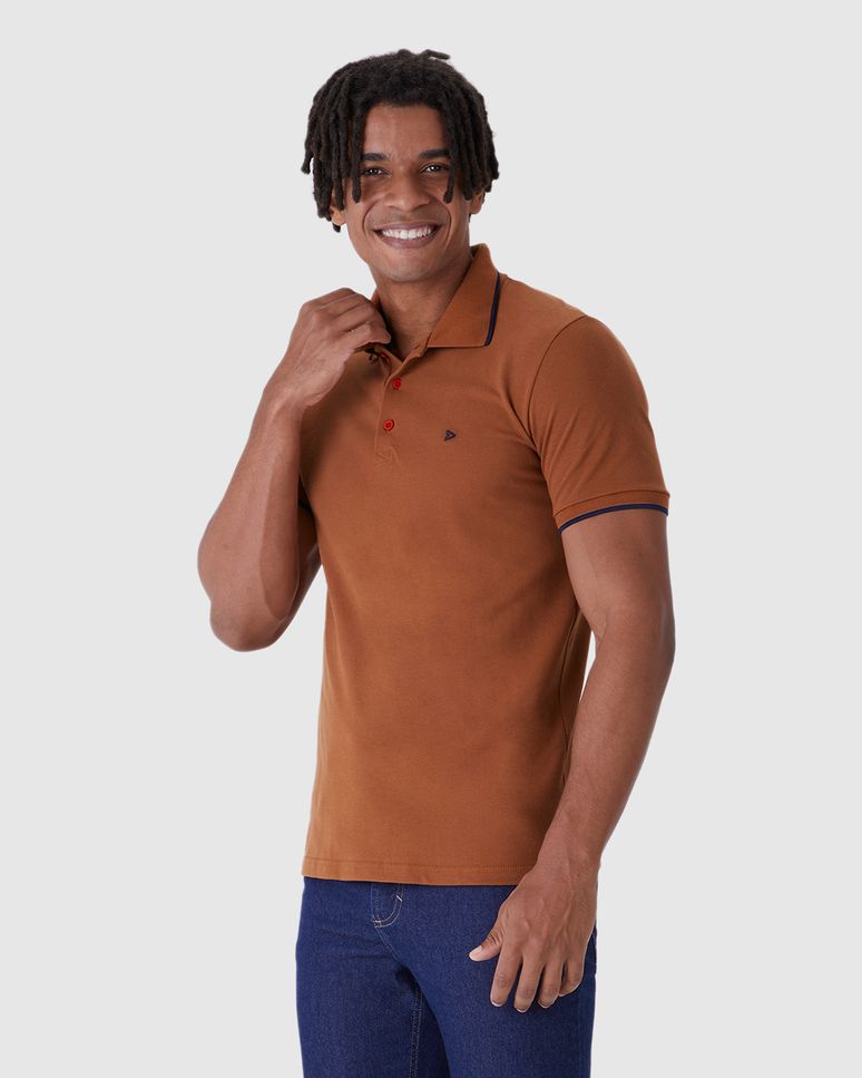 Camisa Polo Básica Masculina Em Piquet Premium