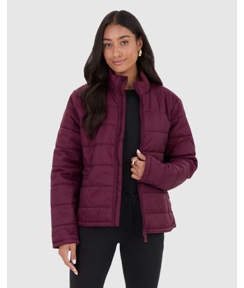 Jaqueta Básica Feminina Puffer Bolso Funcional Em Nylon