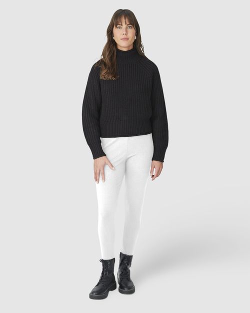 Calça Legging Básica Feminina Em Moletom Stretch Flanelado