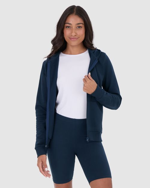 Jaqueta Básica Feminina Com Capuz Moletom Flanelado