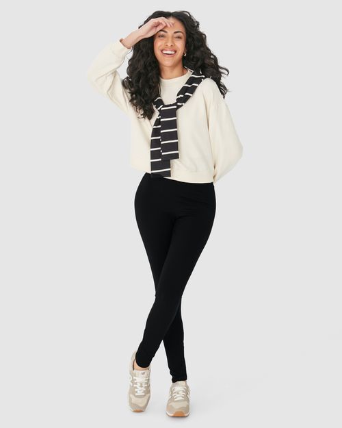 Calça Legging Básica Feminina Em Algodão