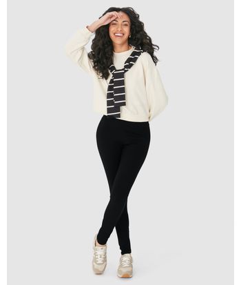 Calça Legging Básica Feminina Em Algodão