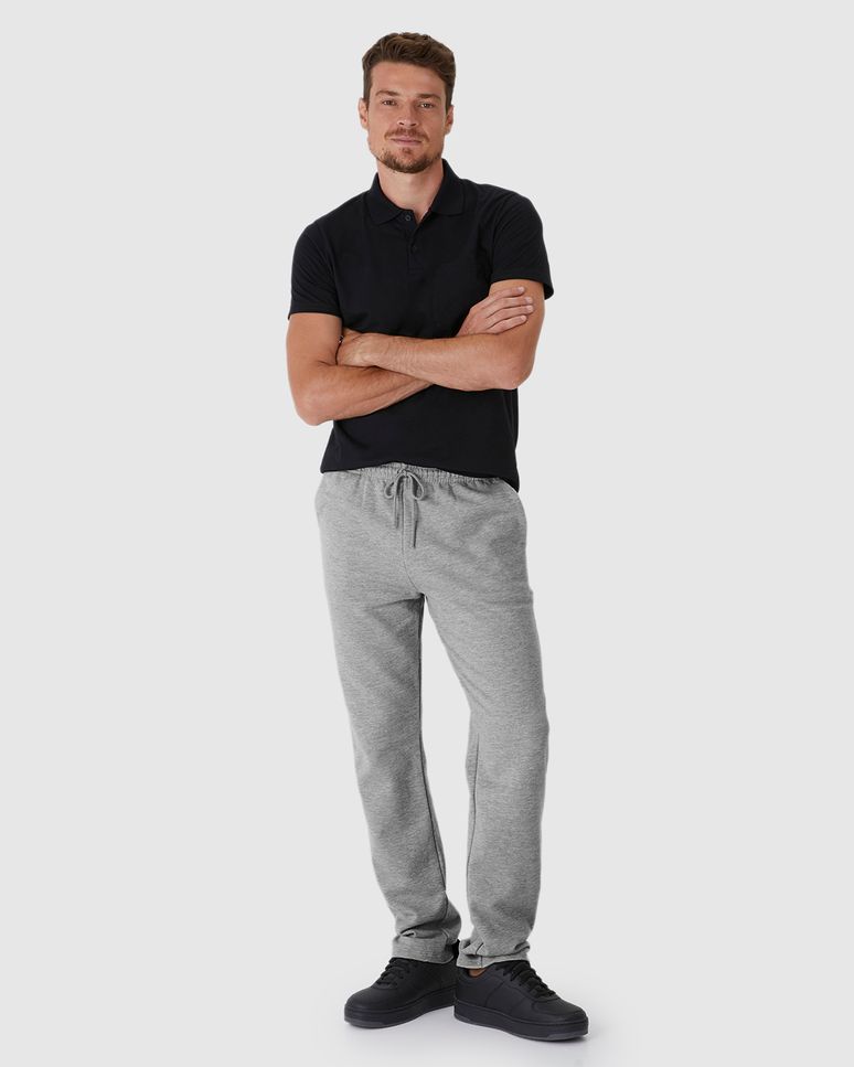 Calça Básica Masculina Bolso Faca Em Moletom Flanelado