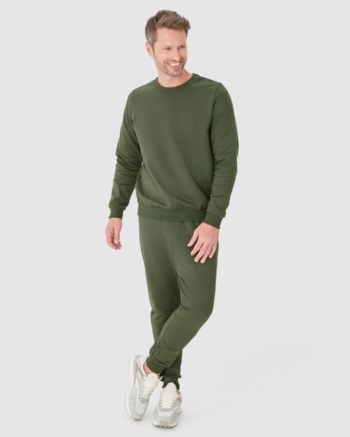 Calça Básica Masculina Em Moletom Flanelado