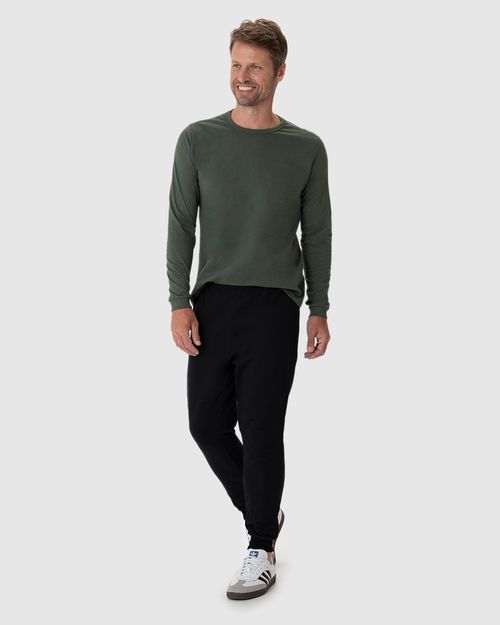 Calça Básica Masculina Em Moletom Flanelado