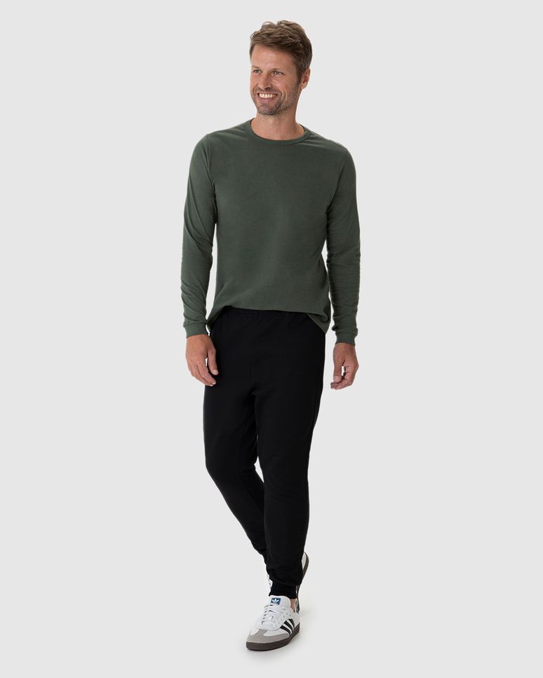 Calça Básica Masculina Em Moletom Flanelado