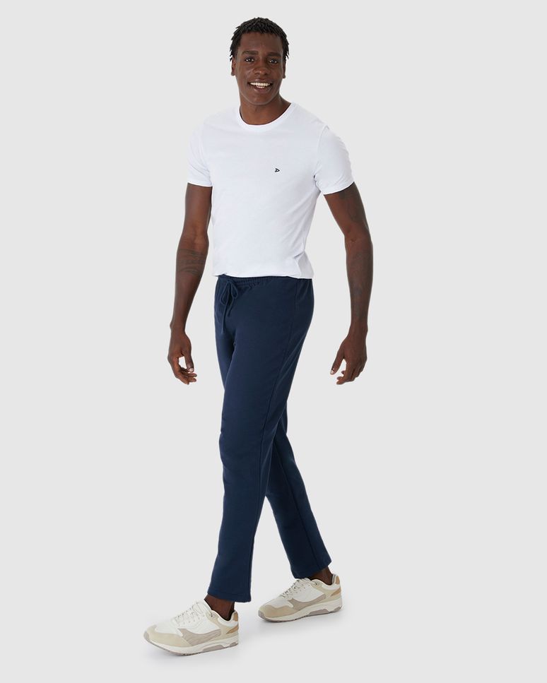 Calça Básica Masculina Em Moletom Sem Flanela
