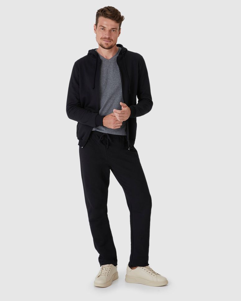 Calça Básica Masculina Em Moletom Sem Flanela