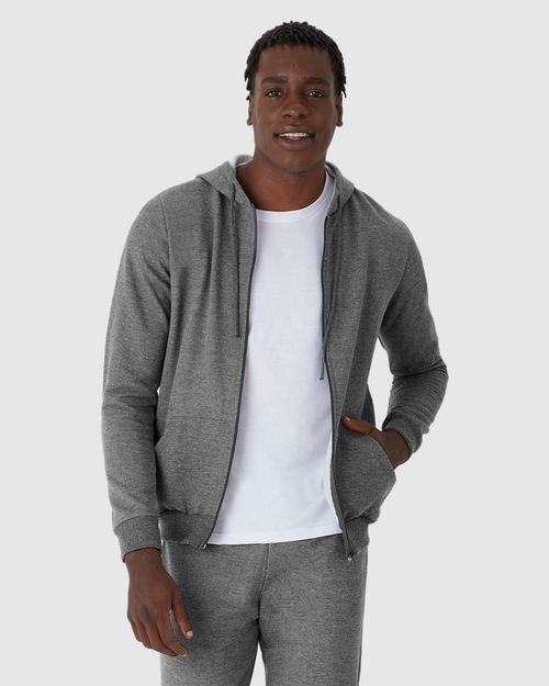 Jaqueta Básica Masculina Com Capuz Em Moletom Flanelado