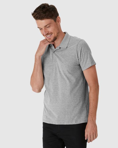 Camisa Polo Básica Masculina Peitilho Frontal Em Algodão