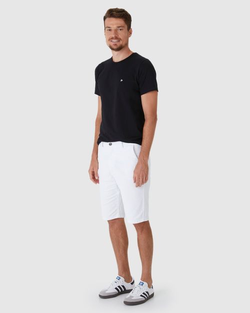 Bermuda Masculina Slim Em Sarja Com Elastano