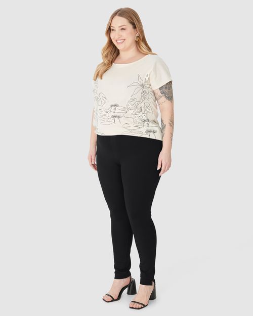 Calça Legging Feminina Plus Size Montaria Em Malha Interlock