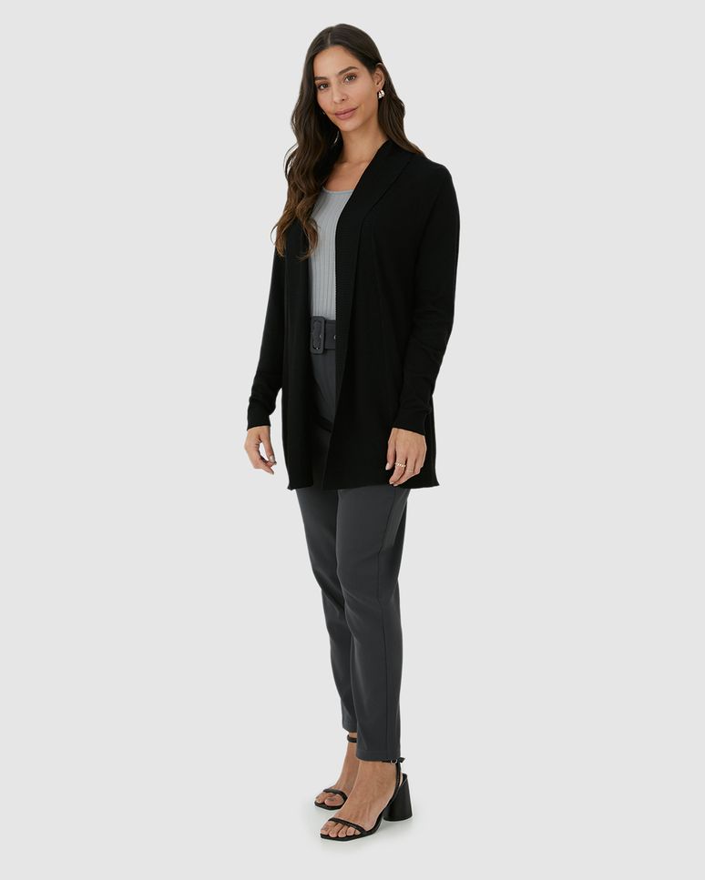Cardigan Alongado Feminino Em Tricô