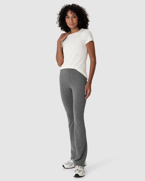 Calça Básica Feminina Flare Em Algodão