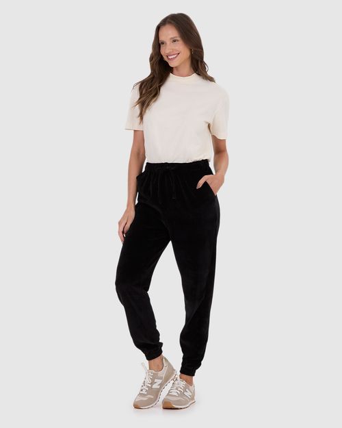 Calça Básica Feminina Jogger Em Malha Plush