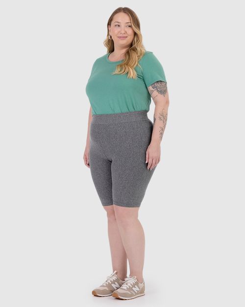 Bermuda Básica Feminina Plus Size Cintura Média Em Algodão