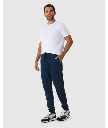 Calça Básica Masculina Jogger Em Moletom Flanelado
