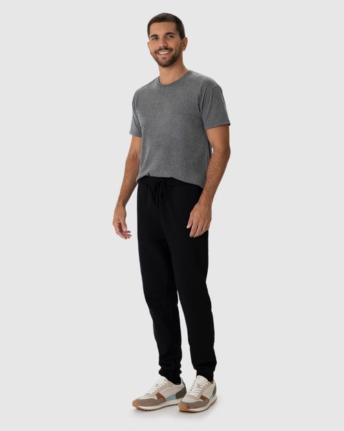 Calça Básica Masculina Jogger Em Moletom Flanelado