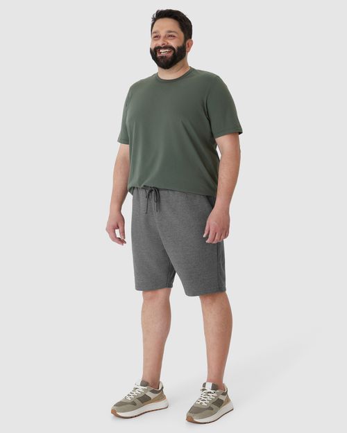 Bermuda Básica Masculina Plus Size Em Moletom Sem Flanela