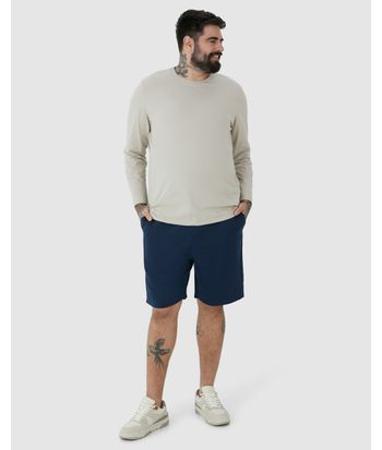 Bermuda Básica Masculina Plus Size Em Moletom Sem Flanela