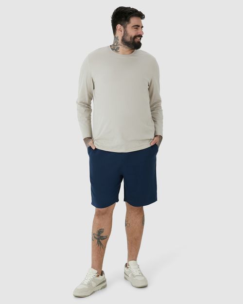 Bermuda Básica Masculina Plus Size Em Moletom Sem Flanela