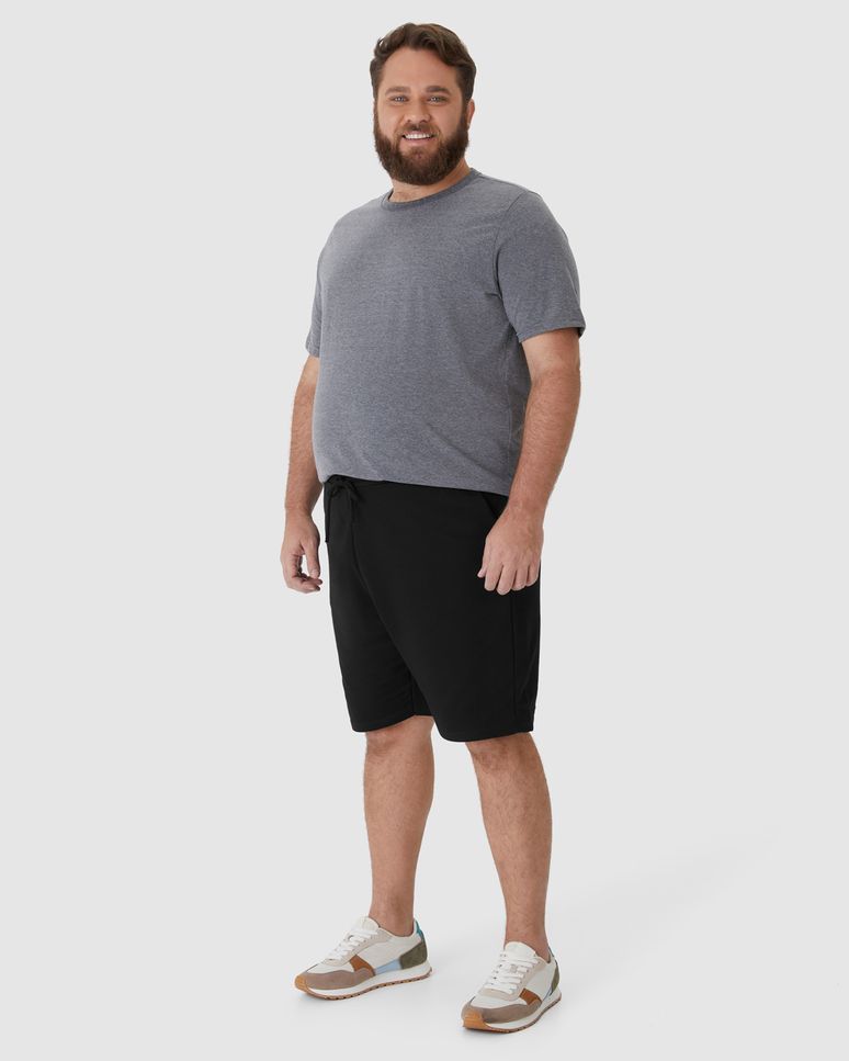 Bermuda Básica Masculina Plus Size Em Moletom Sem Flanela