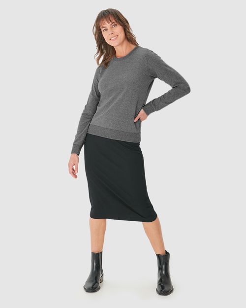 Blusão Básico Feminino Manga Longa Em Moletom Stretch