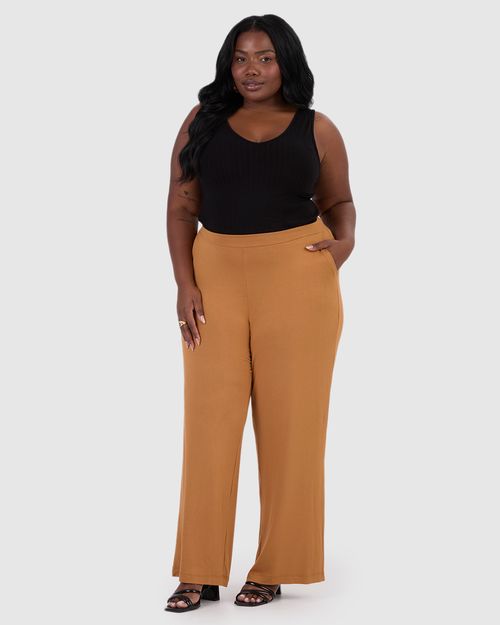 Regata Básica Feminina Plus Size Decote V Em Canelado De Viscose