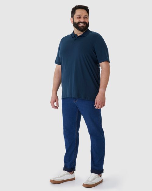 Camisa Polo Básica Masculina Plus Size Em Algodão