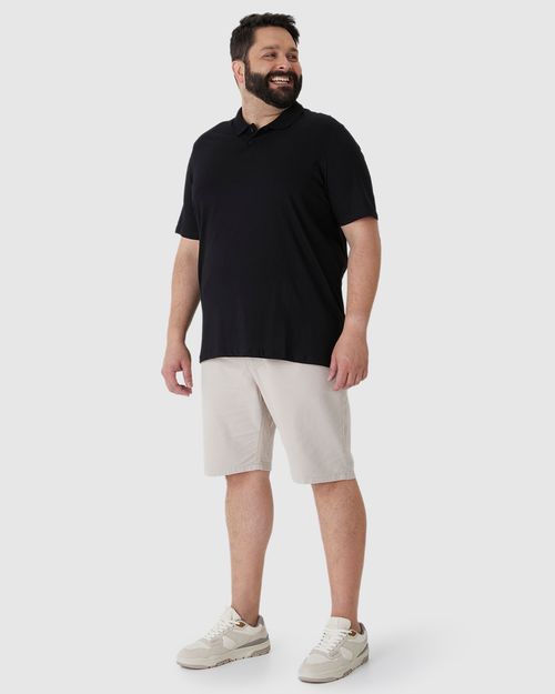 Camisa Polo Básica Masculina Plus Size Em Algodão