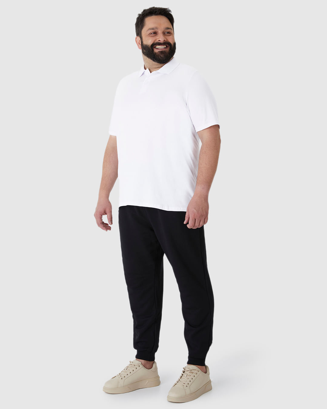Camisa Polo Básica Masculina Plus Size Em Algodão BRANCO - Malwee