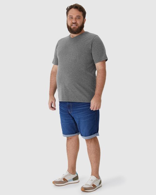 Camiseta Básica Masculina Plus Size Decote V Em Algodão