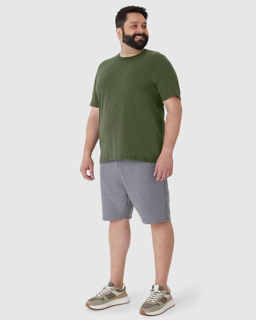 Camiseta Básica Masculina Plus Size Decote Redondo Em Algodão