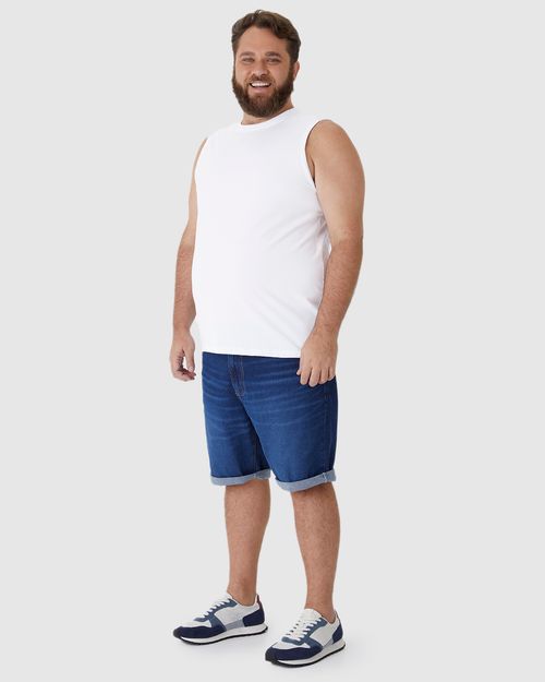 Regata Básica Masculina Plus Size Cava Ajustada Em Algodão
