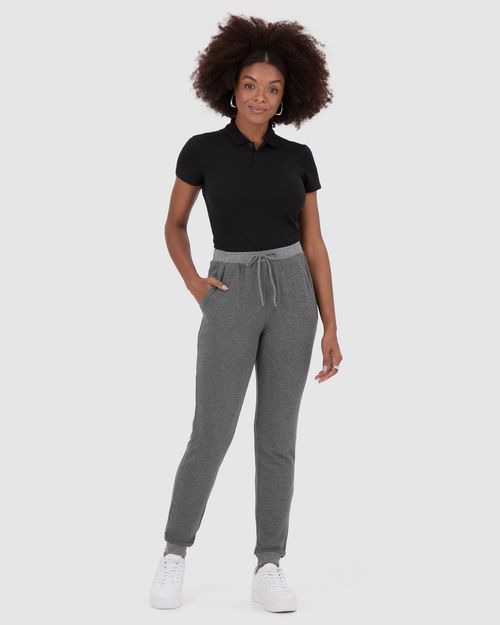 Calça Básica Feminina Jogger Em Moletinho De Viscose