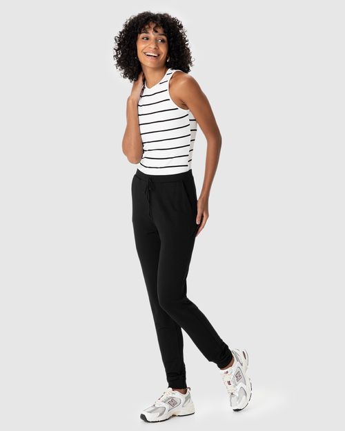 Calça Básica Feminina Jogger Em Moletinho De Viscose