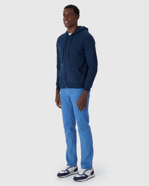 Jaqueta Básica Masculina Com Capuz Em Moletom