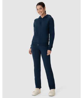 Jaqueta Básica Feminina Com Capuz Moletom Stretch Flanelado