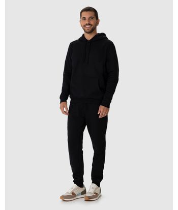 Blusão Básico Masculino Com Capuz Em Moletom Flanelado