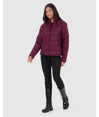 Jaqueta Básica Feminina Puffer Bolso Funcional Em Nylon