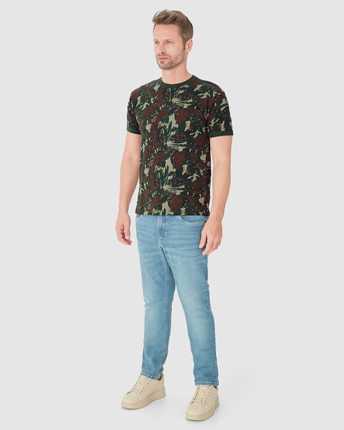 Camiseta Masculina Estampa Camuflada Em Algodão