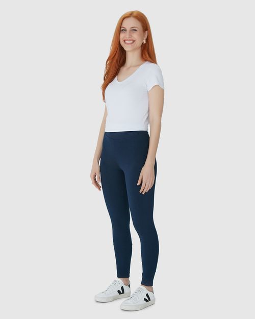 Calça Legging Básica Feminina Em Algodão
