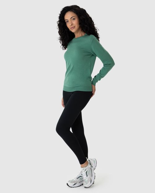 Calça Legging Básica Feminina Cintura Média Em Algodão