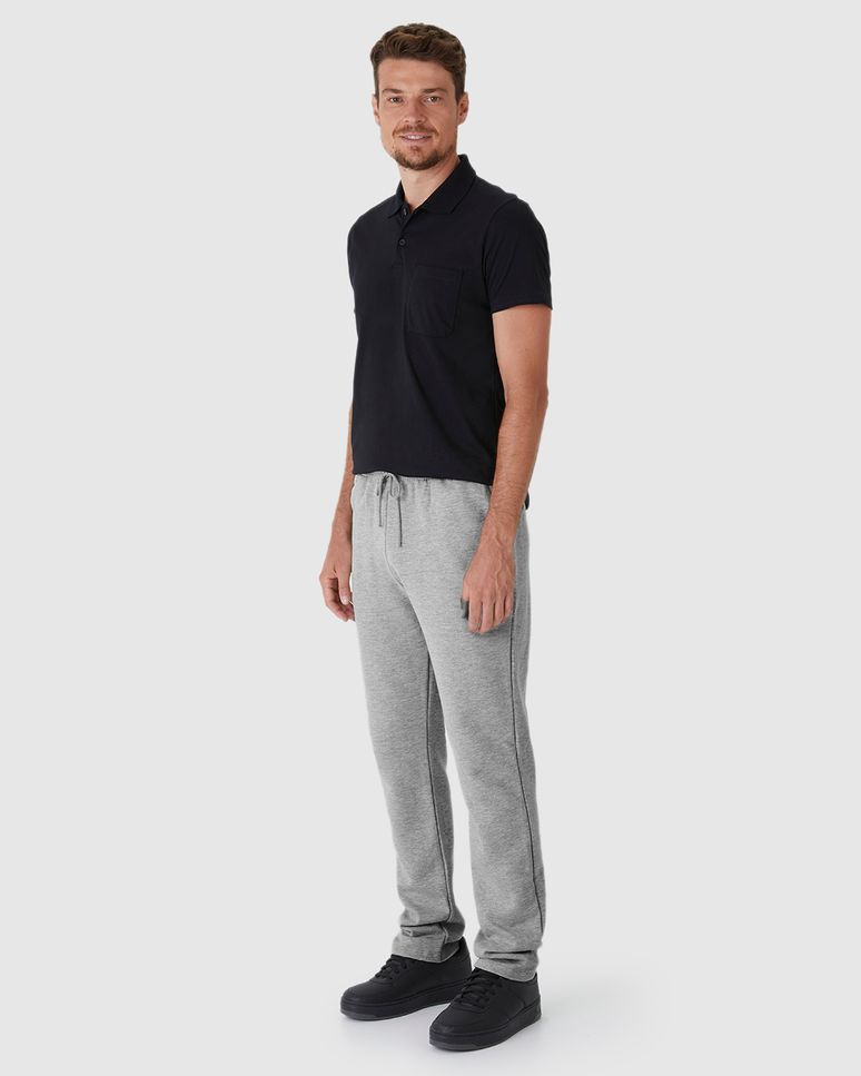 Calça Básica Masculina Bolso Faca Em Moletom Flanelado