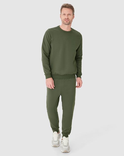 Calça Básica Masculina Em Moletom Flanelado