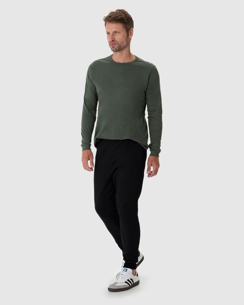 Calça Básica Masculina Em Moletom Flanelado