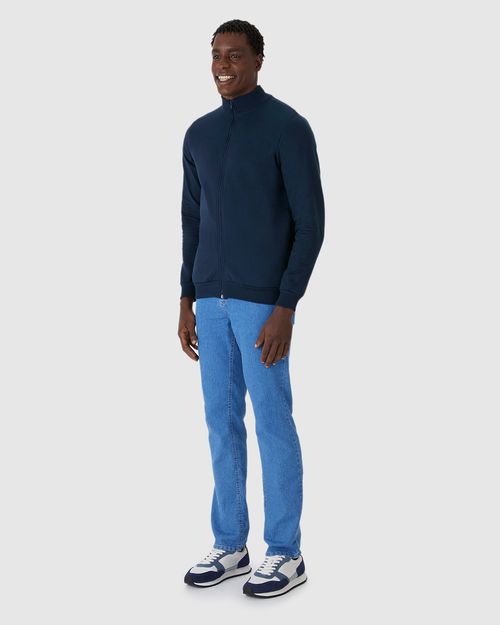 Jaqueta Básica Masculina Gola Alta Em Moletom Flanelado
