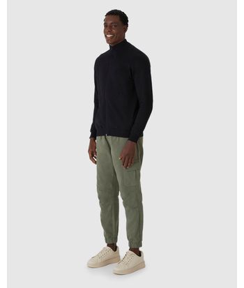 Jaqueta Básica Masculina Gola Alta Em Moletom Flanelado