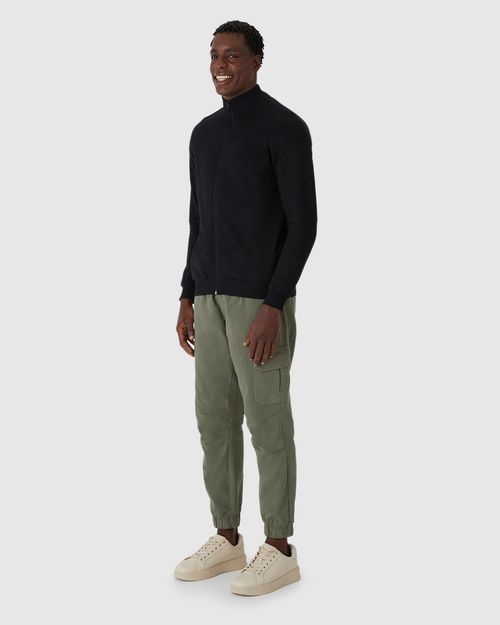 Jaqueta Básica Masculina Gola Alta Em Moletom Flanelado